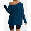imageTrendy Queen Womens Off The Shoulder Tops Oversized Tshirts Long Sleeve 2025 Casual Basic TeesLake