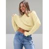 imageTrendy Queen Womens Oversized Cable Knit Crewneck SweatersCreamy Corn