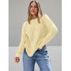 imageTrendy Queen Womens Oversized Cable Knit Crewneck SweatersCreamy Corn