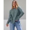 imageTrendy Queen Womens Oversized Cable Knit Crewneck SweatersDark Sage