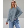 imageTrendy Queen Womens Oversized Cable Knit Crewneck SweatersDusty Blue