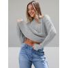 imageTrendy Queen Womens Oversized Cable Knit Crewneck SweatersHeather Grey