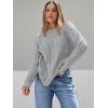 imageTrendy Queen Womens Oversized Cable Knit Crewneck SweatersHeather Grey