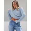 imageTrendy Queen Womens Oversized Cable Knit Crewneck SweatersPastel Blue