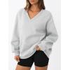 imageTrendy Queen Womens Oversized Sweatshirts Fall Fashion V Neck Hoodies Loose Fit Winter Outfits Teen Girl Clothes 2025Grey