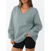 imageTrendy Queen Womens Oversized Sweatshirts Fall Fashion V Neck Hoodies Loose Fit Winter Outfits Teen Girl Clothes 2025Greygreen