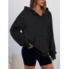 imageTrendy Queen Womens Oversized V Neck Hoodies with Thumb Hole Pullover Sweatshirts Y2k Clothes Fall Fashion Outfits 2025Black