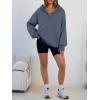 imageTrendy Queen Womens Oversized V Neck Hoodies with Thumb Hole Pullover Sweatshirts Y2k Clothes Fall Fashion Outfits 2025Greyblue