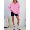 imageTrendy Queen Womens Oversized V Neck Hoodies with Thumb Hole Pullover Sweatshirts Y2k Clothes Fall Fashion Outfits 2025Pink
