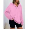 imageTrendy Queen Womens Oversized V Neck Hoodies with Thumb Hole Pullover Sweatshirts Y2k Clothes Fall Fashion Outfits 2025Pink