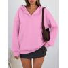 imageTrendy Queen Womens Oversized V Neck Hoodies with Thumb Hole Pullover Sweatshirts Y2k Clothes Fall Fashion Outfits 2025Pink