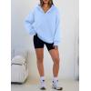 imageTrendy Queen Womens Oversized V Neck Hoodies with Thumb Hole Pullover Sweatshirts Y2k Clothes Fall Fashion Outfits 2025Skyblue