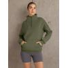 imageTrendy Queen Womens Sweatshirts Quarter Half Zip Pullover Oversized Hoodies Fall Fashion 2025 Winter Fleece Jackets SweatersArmy Green