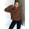 imageTrendy Queen Womens Sweatshirts Quarter Half Zip Pullover Oversized Hoodies Fall Fashion 2025 Winter Fleece Jackets SweatersBrown