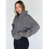 imageTrendy Queen Womens Sweatshirts Quarter Half Zip Pullover Oversized Hoodies Fall Fashion 2025 Winter Fleece Jackets SweatersDarkgrey