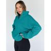 imageTrendy Queen Womens Sweatshirts Quarter Half Zip Pullover Oversized Hoodies Fall Fashion 2025 Winter Fleece Jackets SweatersGreenblue
