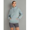 imageTrendy Queen Womens Sweatshirts Quarter Half Zip Pullover Oversized Hoodies Fall Fashion 2025 Winter Fleece Jackets SweatersLight Green