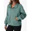 imageTrendy Queen Womens Sweatshirts Zip Up Hoodies Cropped Crewneck Pullover Casual Jackets Y2k Clothes Fall Fashion Outfits 2025Green