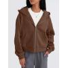 imageTrendy Queen Zip Up Hoodies For Women Cropped Sweatshirts Fall Fashion Outfits 2025 Y2k Fleece Teen Girls ClothesCoffee