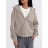 imageTrendy Queen Zip Up Hoodies For Women Cropped Sweatshirts Fall Fashion Outfits 2025 Y2k Fleece Teen Girls ClothesCoffee Grey