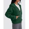 imageTrendy Queen Zip Up Hoodies For Women Cropped Sweatshirts Fall Fashion Outfits 2025 Y2k Fleece Teen Girls ClothesDarkgreen