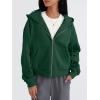 imageTrendy Queen Zip Up Hoodies For Women Cropped Sweatshirts Fall Fashion Outfits 2025 Y2k Fleece Teen Girls ClothesDarkgreen