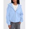 imageTrendy Queen Zip Up Hoodies For Women Cropped Sweatshirts Fall Fashion Outfits 2025 Y2k Fleece Teen Girls ClothesSkyblue