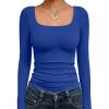 imageTrendy Queen Womens Long Sleeve Shirts Crop Tops Fall Fashion 2025 Square Neck Going Out Basics Tees Y2k ClothesRoyal Blue