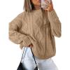 imageTrendy Queen Womens Oversized Cable Knit Crewneck SweatersCamel