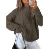imageTrendy Queen Womens Oversized Cable Knit Crewneck SweatersCedar Brown