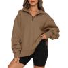 imageTrendy Queen Womens Oversized Sweatshirts Fall Sweaters Fashion Hoodies Half Zip Pullover Long Sleeve Shirts ClothesCoffee