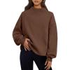 imageTrendy Queen Womens Oversized Sweatshirts Turtleneck Pullover Long Sleeve Hoodies Tops Fall Fashion Outfits 2025 ClothesBrown