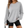 imageTrendy Queen Womens Sweatshirts Crewneck Hoodies Casual Sweaters Long Sleeve Tops Fall Fashion Outfits Winter Clothes 2025Grey