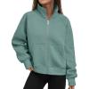 imageTrendy Queen Womens Sweatshirts Zip Up Hoodies Cropped Crewneck Pullover Casual Jackets Y2k Clothes Fall Fashion Outfits 2025Green