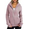 imageTrendy Queen Womens Zip Up Hoodies Fleece Jackets Oversized Sweatshirts Fall Fashion Outfits Sweaters Winter ClothesDarkpink