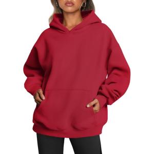 imageTrendy Queen Womens Oversized Hoodies Fleece Sweatshirts Fall Fashion Pullover Sweaters Winter ClothesFiery Red
