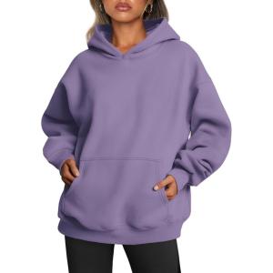 imageTrendy Queen Womens Oversized Hoodies Fleece Sweatshirts Fall Fashion Pullover Sweaters Winter ClothesLight Purple