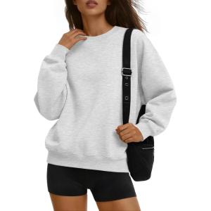 imageTrendy Queen Womens Sweatshirts Crewneck Pullover Hoodies Casual Tops Sweaters Fall Winter Outfits 2025 Comfy Fashion ClothesGrey