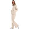 imageSAMPEEL 2 Piece Outfits for Women Lounge Sets Matching Sets Fall Fashion Clothing Travel Airport Vacation Clothes Pant SetsApricot