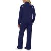 imageSAMPEEL 2 Piece Outfits for Women Lounge Sets Matching Sets Fall Fashion Clothing Travel Airport Vacation Clothes Pant SetsDark Blue