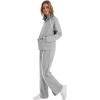 imageSAMPEEL 2 Piece Outfits for Women Lounge Sets Matching Sets Fall Fashion Clothing Travel Airport Vacation Clothes Pant SetsGrey