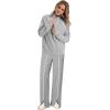 imageSAMPEEL 2 Piece Outfits for Women Lounge Sets Matching Sets Fall Fashion Clothing Travel Airport Vacation Clothes Pant SetsGrey