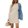 imageSAMPEEL Dresses for Women 2025 Casual Long Sleeve Cozy Tshirt Dress Fashion Fall OutfitsBeige