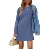 imageSAMPEEL Dresses for Women 2025 Casual Long Sleeve Cozy Tshirt Dress Fashion Fall OutfitsBlue