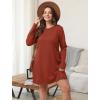 imageSAMPEEL Dresses for Women 2025 Casual Long Sleeve Cozy Tshirt Dress Fashion Fall OutfitsCaramel