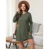 imageSAMPEEL Dresses for Women 2025 Casual Long Sleeve Cozy Tshirt Dress Fashion Fall OutfitsGreen