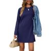 imageSAMPEEL Dresses for Women 2025 Casual Long Sleeve Cozy Tshirt Dress Fashion Fall OutfitsNave Blue