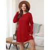 imageSAMPEEL Dresses for Women 2025 Casual Long Sleeve Cozy Tshirt Dress Fashion Fall OutfitsRed
