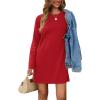 imageSAMPEEL Dresses for Women 2025 Casual Long Sleeve Cozy Tshirt Dress Fashion Fall OutfitsRed