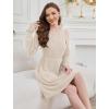 imageSAMPEEL Dresses for Women 2025 Long Sleeve Fall Fashion Casual Sweater Dress Trendy OutiftsApricot
